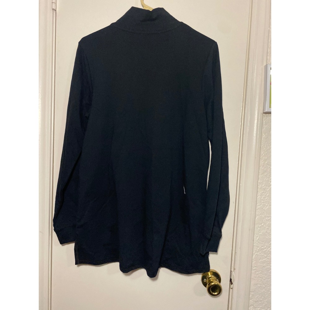 Isaac Mizrahi‎ Live! Black Mock Neck Long Sleeve Layered Tunic Top - Picture 6 of 7